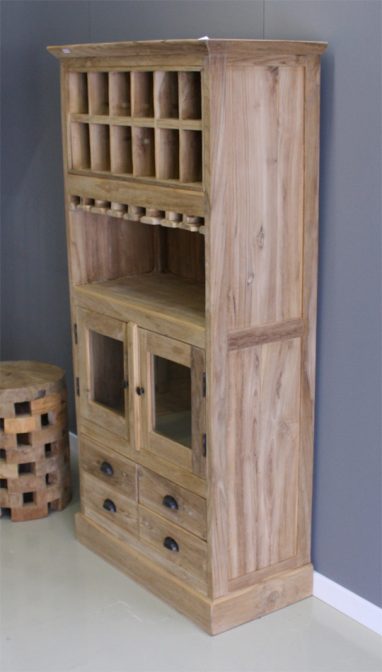 drankenkast wijnrek van teakhout