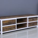 Tv meubel 2 meter wit met teak