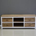 tv meubel teak met wit 160cm