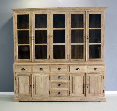 Buffetkast van teakhout met negen deuren en acht laden