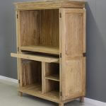 computerkast van teakhout