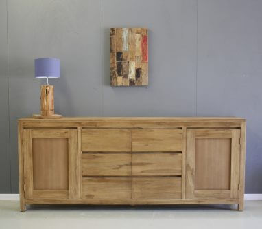 modern dressoir teakhout 220cm