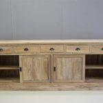 dressoir 240cm teakhout schuifdeuren