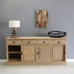 Dressoir met vier schuifdeuren teakhout