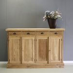 Hoog dressoir van 180cm vier deuren teakhout