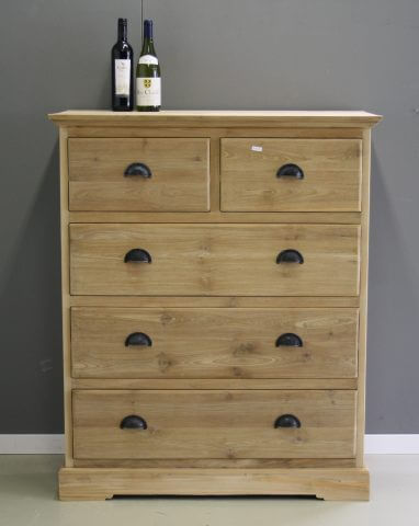 ladenkast van teakhout vijf laden