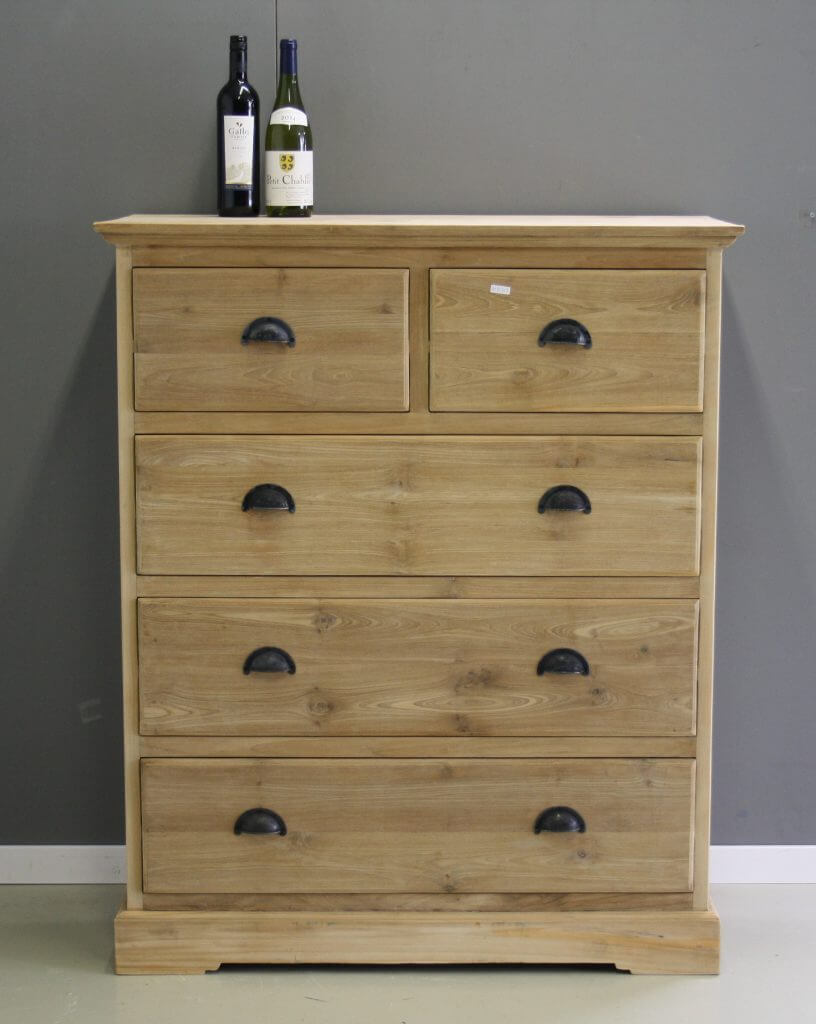 ladenkast van teakhout vijf laden