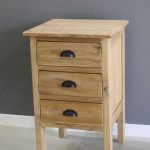 teak nachtkastje met drie laden