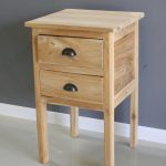 nachtkastje teak met twee laden