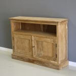 ondiep tv meubel teak met deuren