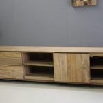 tv meubel van 280cm breed teakhout