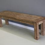 robuuste bank van teak hout