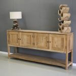 teak sidetable 2 meter breed met deuren