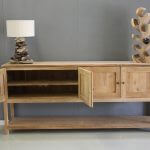 Teak sidetable 2 meter breed met deuren