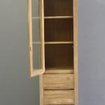 strakke smalle vitrinekast teakhout