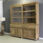 Moderne kast met schuifdeuren teakhout