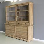 Teak kast 2 meter breed met schuifdeuren en laden