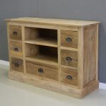 teak tv meubel met 7 laden