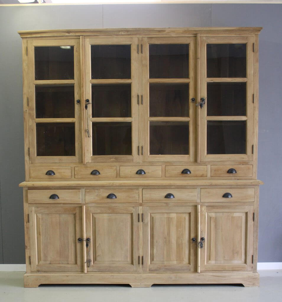 winkelkast teakhout acht deuren en negen laden