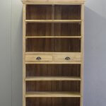 Teak boekenkast twee laden
