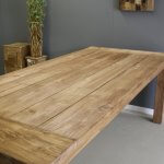 teak tafel geborsteld