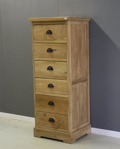 hoge ladekast teakhout