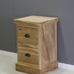 teak nachtkastje met twee laden