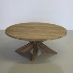 salontafel rond van teakhout