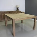 vierkante teak eettafel