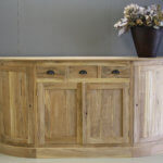 teak dressoir ronde hoeken
