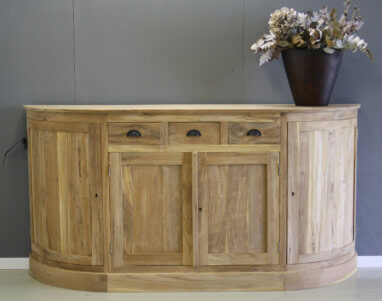 teak dressoir ronde hoeken