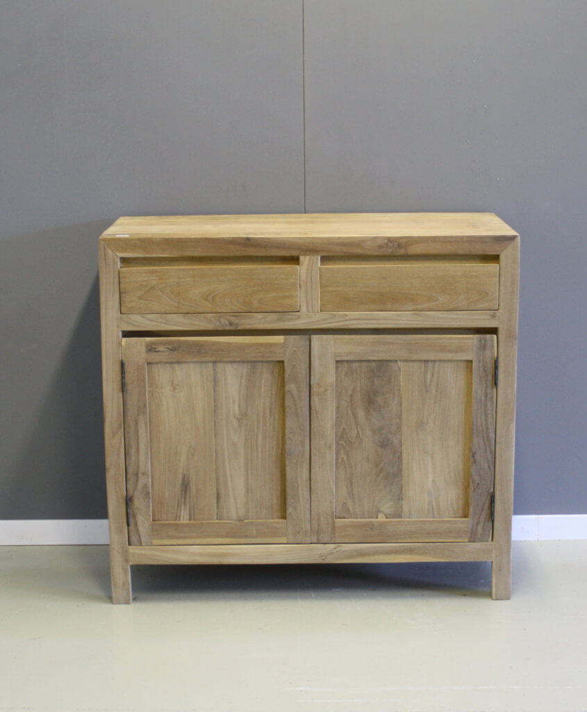 strak teak dressoir 1 meter