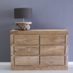 Tafellamp met voet van hout