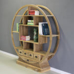 Roomdivider rond teak