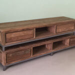 tv kast industrieel teakhout