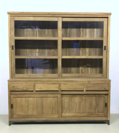 teak kast industriële look