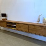 hangend tv meubel teak hout