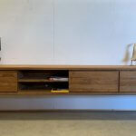 hangend tv meubel teakhout 3 meter