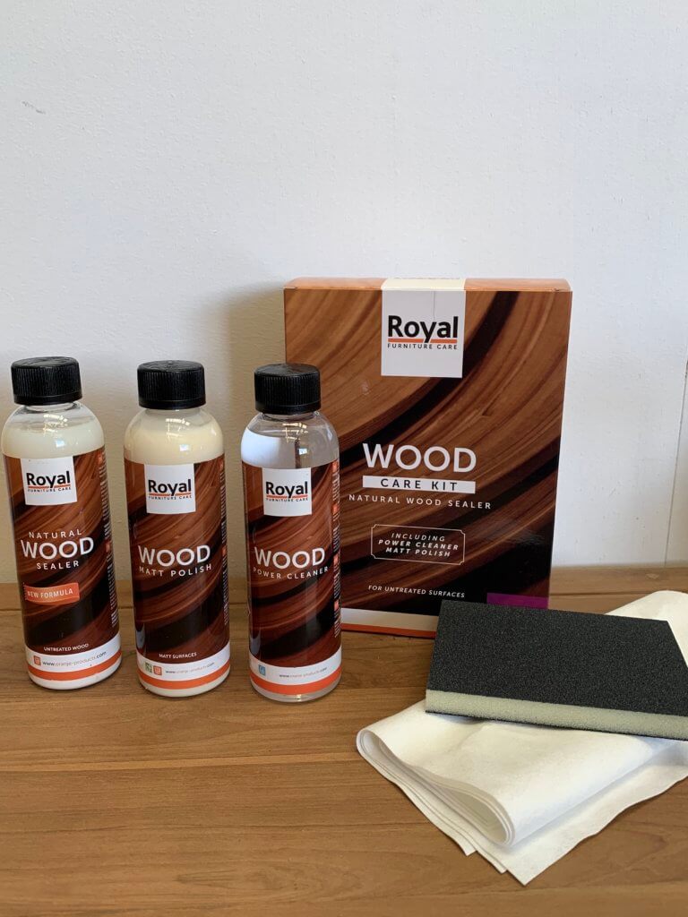 Onderhoudsset voor teaktafel