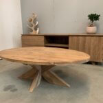 teak salontafel ovaal