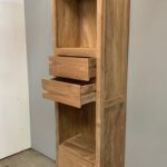 smalle hoge boekenkast teakhout