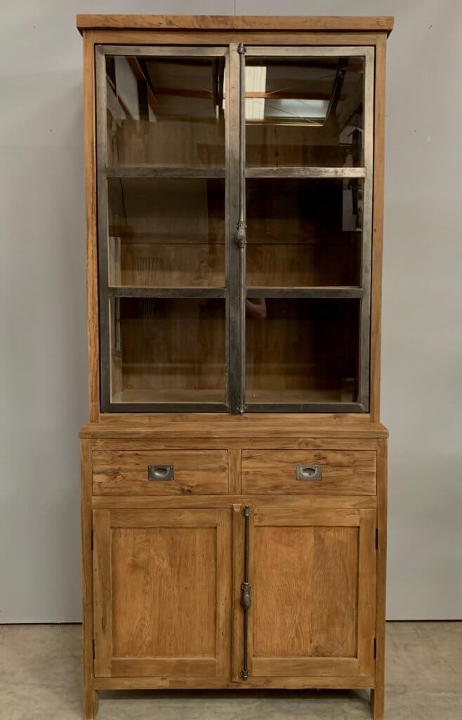 Massief teakhouten buffetkast met staal