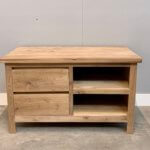 Smal tv-meubel 100cm breed van teakhout