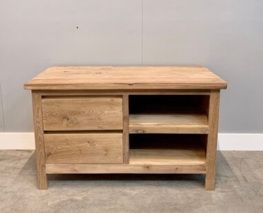 Smal tv-meubel 100cm breed van teakhout