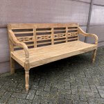 teakhouten stationsbank 190 cm breed