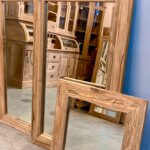 Rustieke teakhouten spiegel