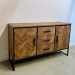 dressoir teak en staal