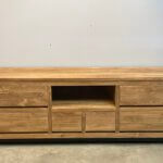 Modern teak tv-meubel met staal