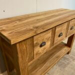 Close-up Sidetable geborsteld teakhout 120