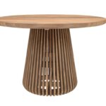Ronde eetkamer tafel gemaakt van teakhout leverbaar in 120cm en 140 cm